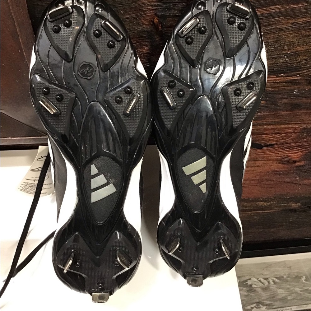 Adidas Baseball Cleat NWT Spinner III Black & White Athletic Shoe SZ 7 - Picture 14 of 15